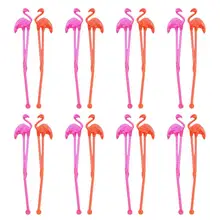 20 шт креативные шикарные пластиковые фламинго для напитков, палочки для перемешивания, палочки для украшения коктейльного бара