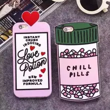 3D Luxury Love Potion Chill Pills Bottle Phone Case Cover For iPhone SE 5 5S 6 6S 7 7S 4.7″ & Plus 5.5 Soft Silicone Para Fundas