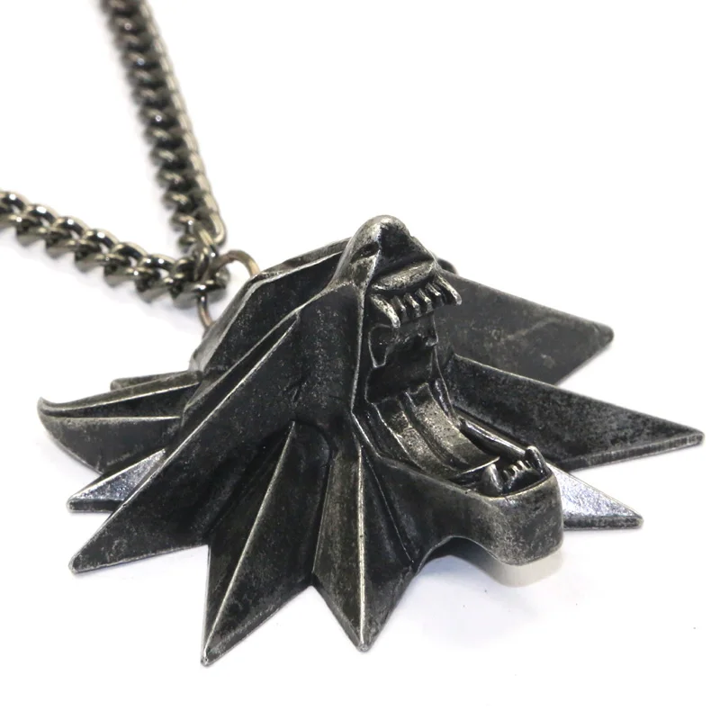 Vintage Wolf Head Necklace The witcher Pendant the witcher 3 wild hunt Figure Game Wizard witcher 3 Medallion Pendant Necklace