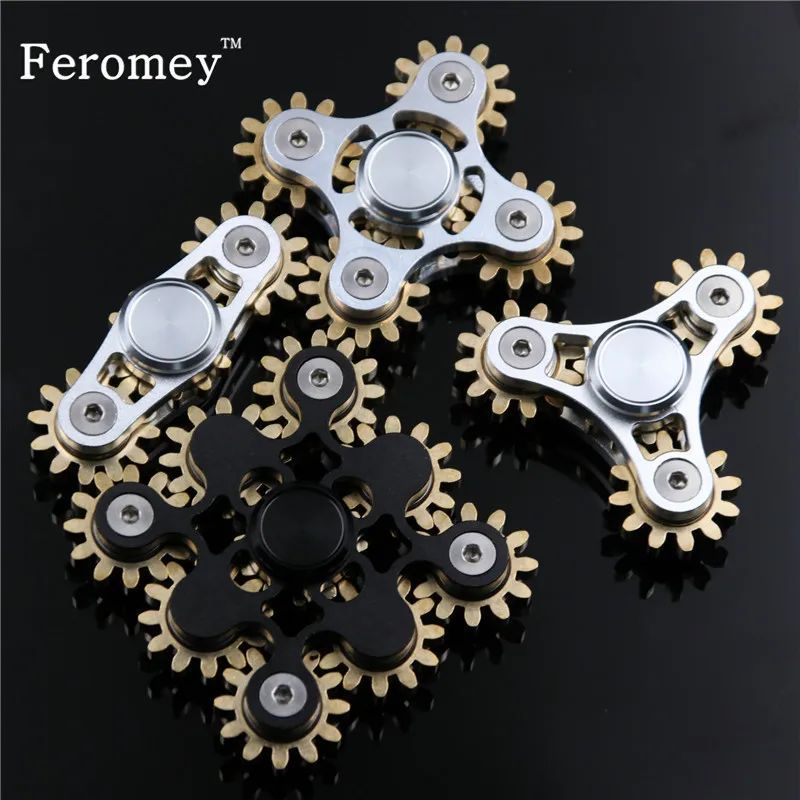 Gears Fidget Spinner Toys Fingertip Finger Top Gyro Toys EDC Metal Hand Spinner Finger Spiner Fidget Toys for ADHD