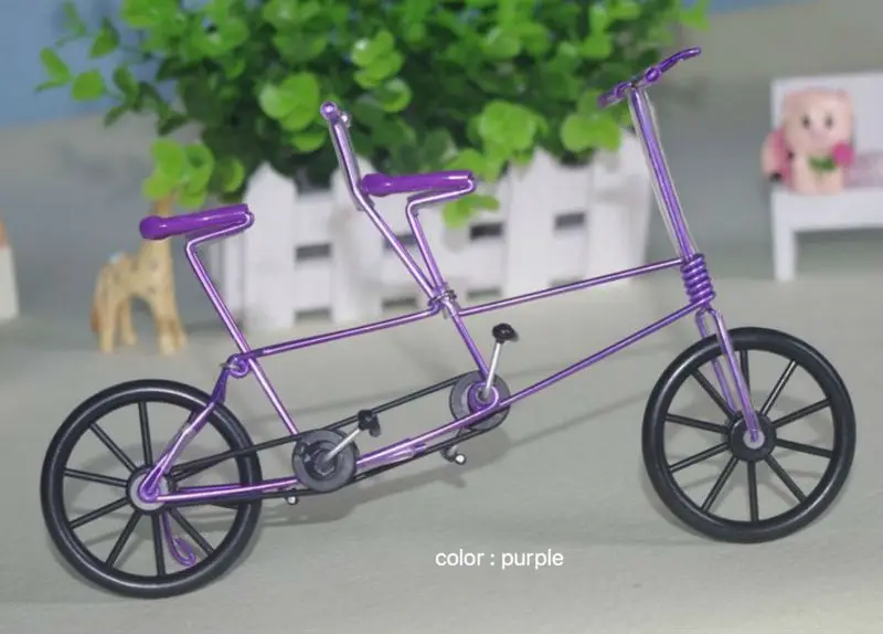 Two seater Bicycle Finger Bikes Creative wrought iron handicrafts souvenirs crafts tandem Bicycle Model