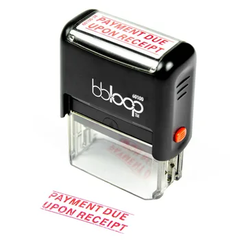 

BBloop Stamp "PAYMENT DUE UPON RECEIPT" Self-Inking. Rectangular. Laser Engraved. RED