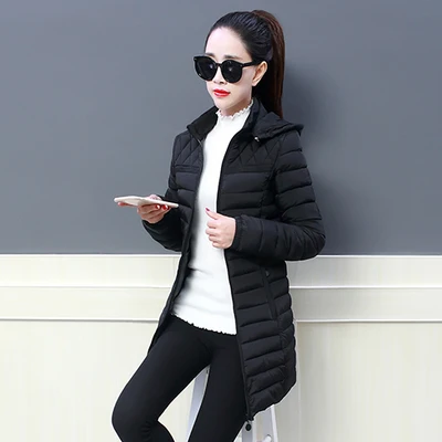Autumn Winter Jacket Women Parka 2020 Fashion New Thin Hooded Warm Coat Cotton Padded Jacket Plus Size Slim Ladies Outerwear 6XL Black