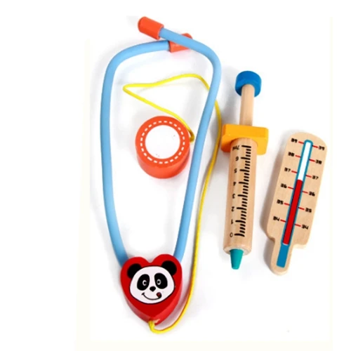 FlyingTown деревянный ролевые игры игрушка «Доктор» для мальчиков и девочек медсестра моделирование медицина toolbox деревянная бутылка впрыска детски