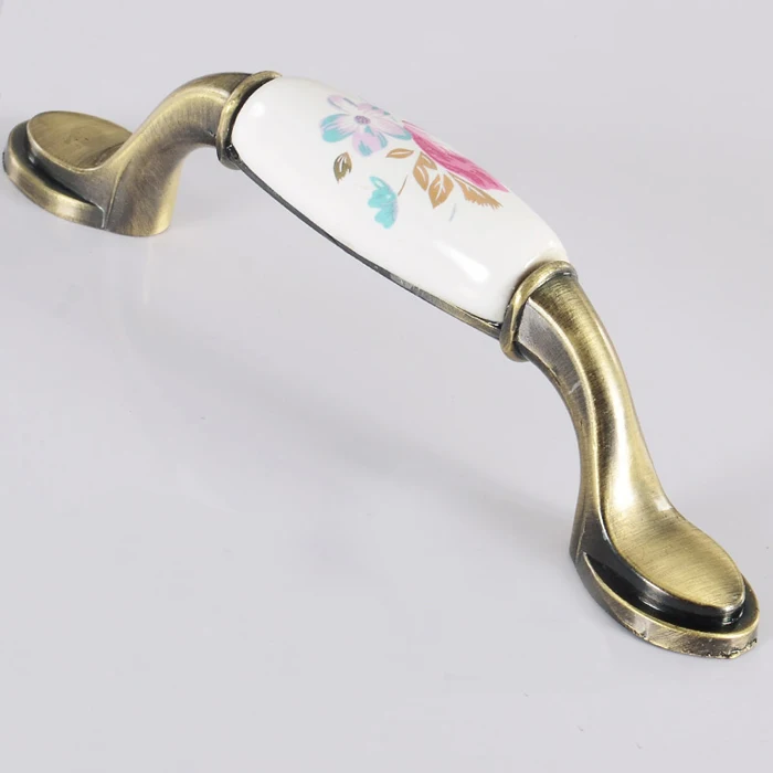 Antique Zinc alloy & Ceramic Handle Knob Wardrobe Door Pulls