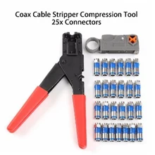 Обжимной инструмент коаксиальный кабель компрессионный инструмент, обжимка для коаксиального соединительного кабеля Alicate Terminador 50 шт. соединители с обжатием провода