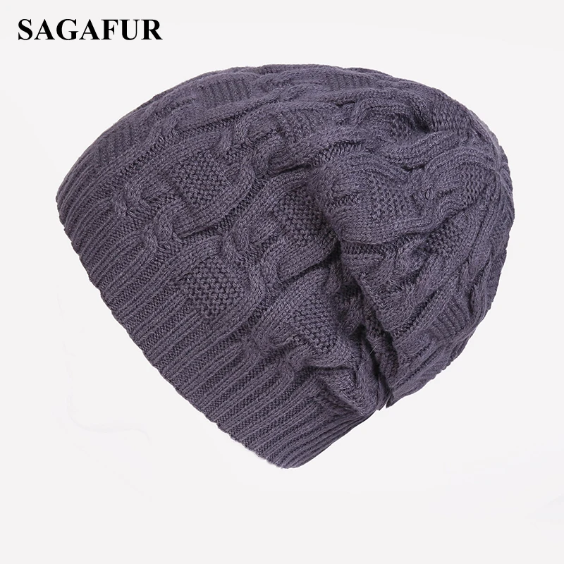 Warm Cotton Blends Skullies Beanies For Girl Boys Soft Plain Bonnet Cap Popular Twist Knitted Hat Female Winter Hats Women | Аксессуары