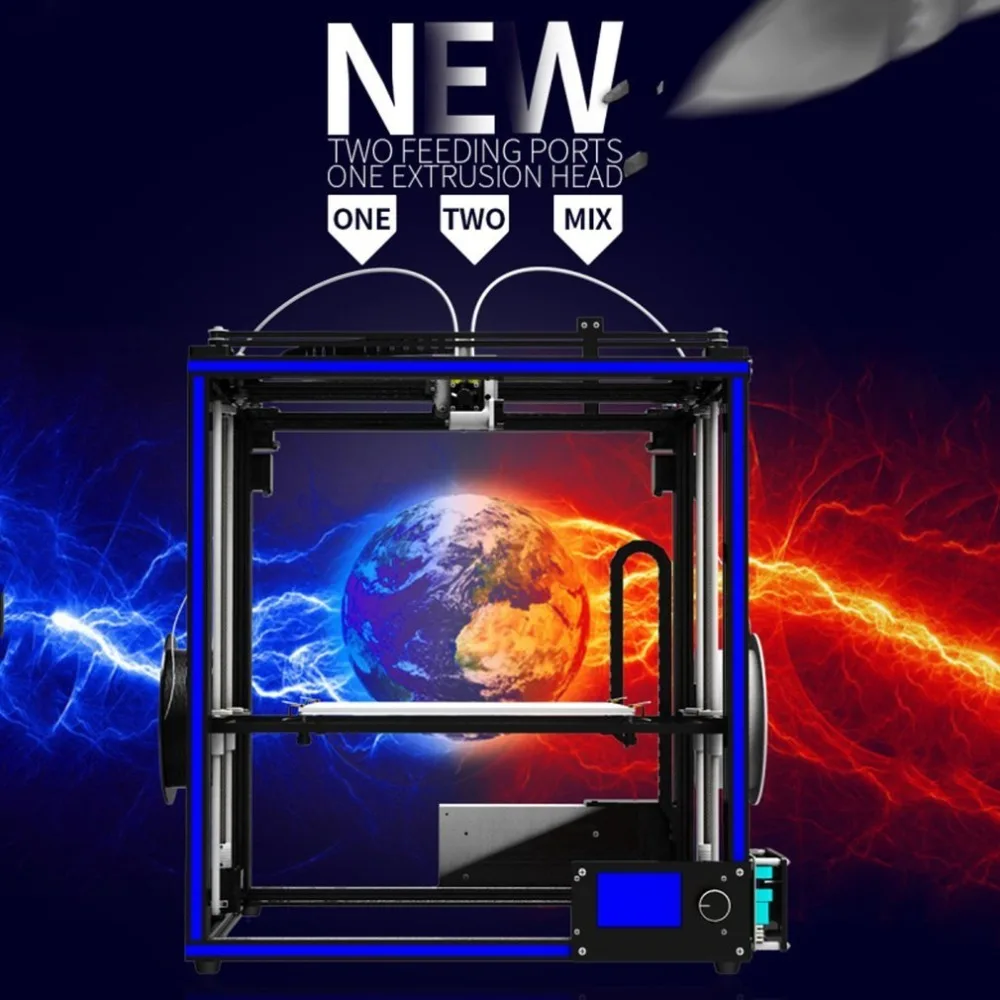 

(Ship From DE) X5S-2E Double Extruder 3D Printer Large Printing Area 300x300x400mm High-Precision DIY Printing Machine