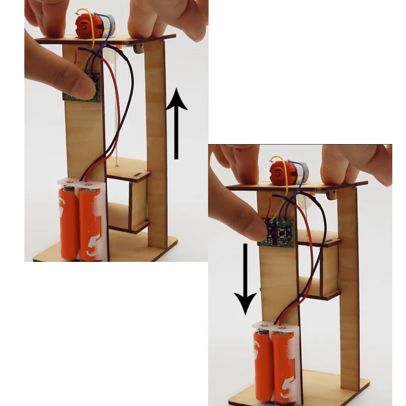 buy  DIY Wooden Electric Lift Model Science Kits toysCreative Handmade Elevator assembly Experiment STEM