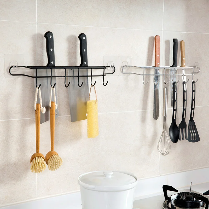 Kitchen Knife Rack Kitchen Hanger Rack 6 Hooks with Knife Holder