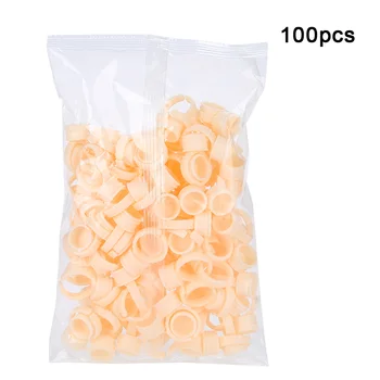 

100Pcs Eyebrow Tattoo Ring Cup S/M/L Permanent Makeup Pigment Glue Holder Extension Glue Divider Container foot care tool 2019