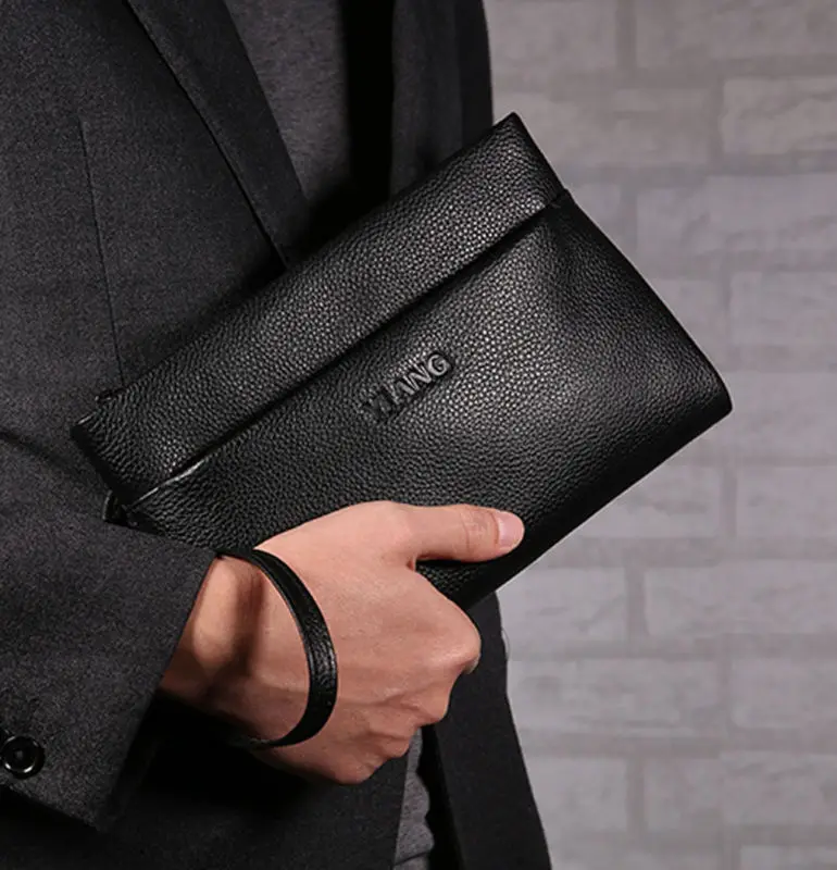 

New Men's Fashion Vintage Leather Business Wrist Clutch Bag Mobile Phone Case Pouch Purse