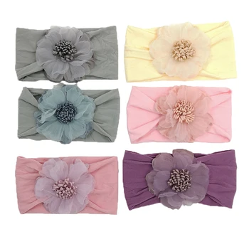 

12PCS Flower Nylon Turband Baby Headband Newborns Head Warp Photography Props Headband Baby Girls Hair Accessories Kidocheese