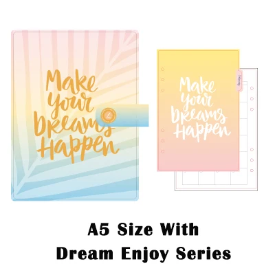 Lovedoki Dokibook A5 A6 ноутбук плановики ноутбуки для дневника, списка дел розовое золото Kawaii Органайзер DIY канцелярские принадлежности - Цвет: A5 Dream Enjoy