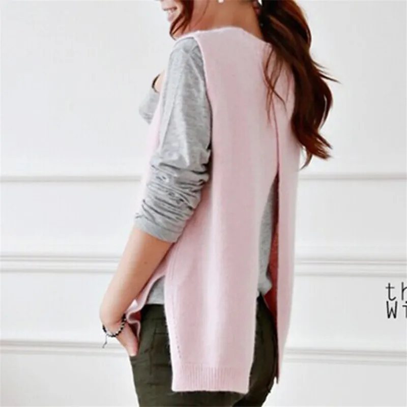 2019 vest for women spring autumn Cashmere Vest Sweater female loose Vest Women Thin Fashion Knit Sweater waistcoat jacket
