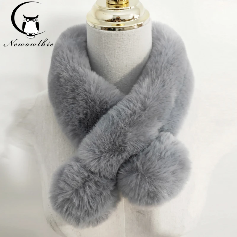 

Faux fur scarf plush scarf pom-pom scarf imitation rabbit fur collar scarf cute ball comfortable neck warm wholesale and retail