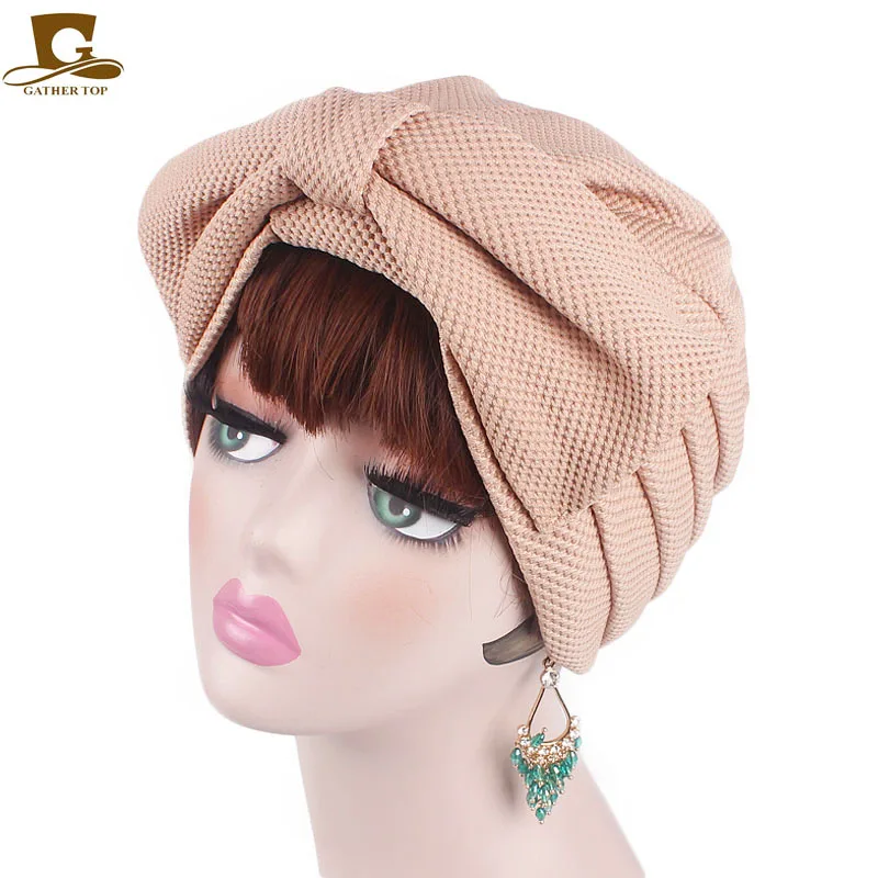 

New fashion Muslim India Luxury Women Large Bow Turban Hat Bonnet Chemo Hijab Beanie Cap Ladies Turbante hair accessories