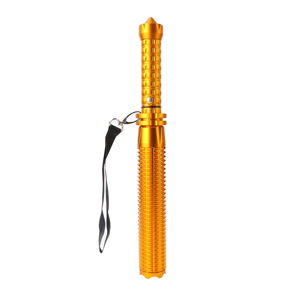 Перезаряжаемый выдвижной длинный светодиодный светильник-вспышка для самозащиты 2300 люменов, настраиваемый фокус, тактический фонарь, палочка, светильник-вспышка 18650/AAA - Испускаемый цвет: Gold