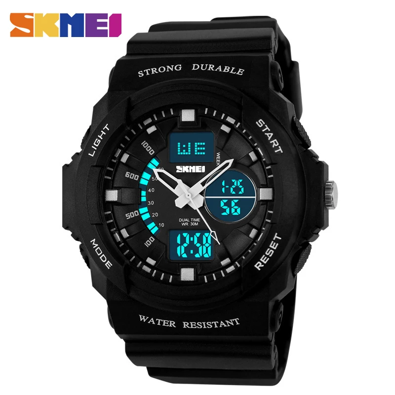 

SKMEI Children Watch Digital Sport Watches Dual Time Display Alarm Clock Chronograph Time PU Strap Waterproof Wristwatches