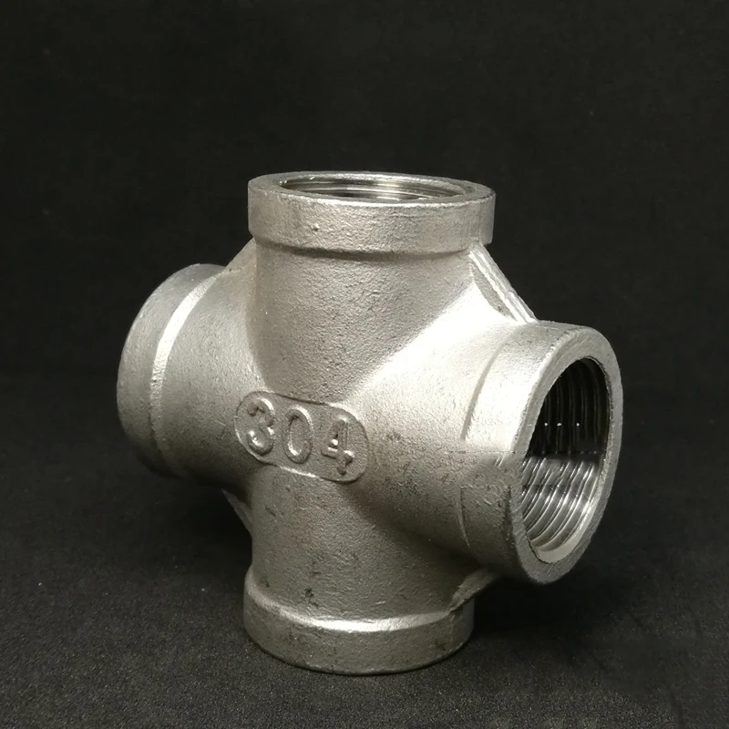 

1/2" BSP Female Thread 304 Stainless Steel 4 Way Cross Pipe Fitting Connector For Water Oil Air