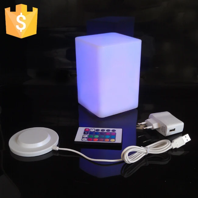 D10*H15cm Light LED square light-emitting cube colorful color PE four-emitting furniture Stool Creative Free Shipping 50pcs