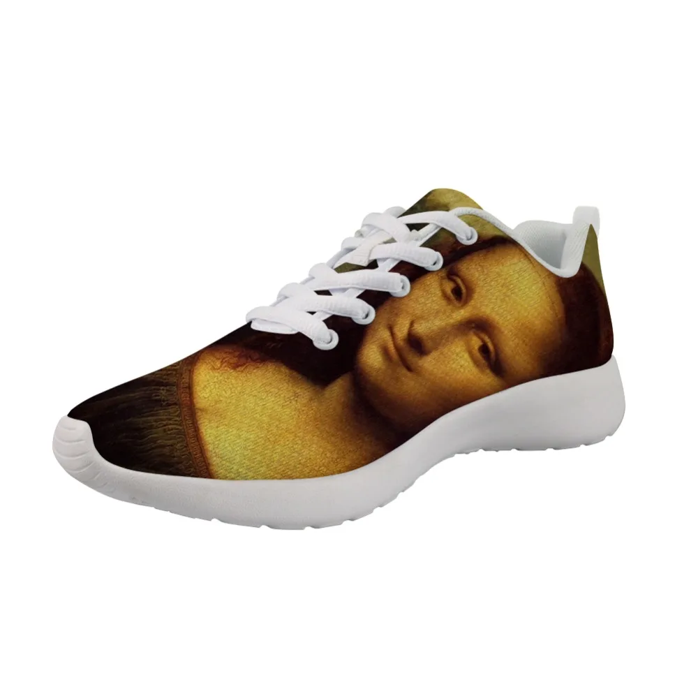 

New Sneakers Men Casual Shoes Spring Painting Art Print White bottom Comfortable Male Breathable Leonardo da Vinci master pieces