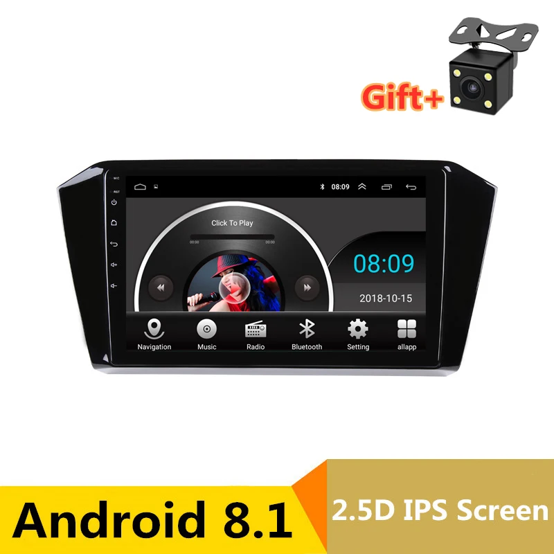10," 2.5D ips Android 8,1 автомобильный DVD видео плеер для VW Magotan Passat B8 радио gps Стерео bluetooth wifi