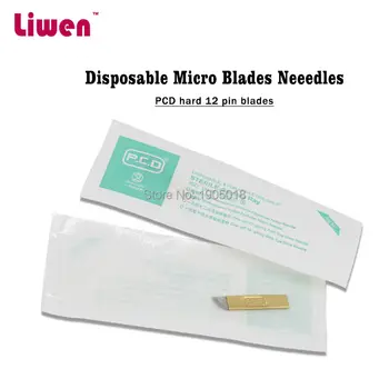 

New disposable 100pcs PCD 12/14pins microblading needles for permanent makeup eyebrow lip embroidery tattoo pen free ship