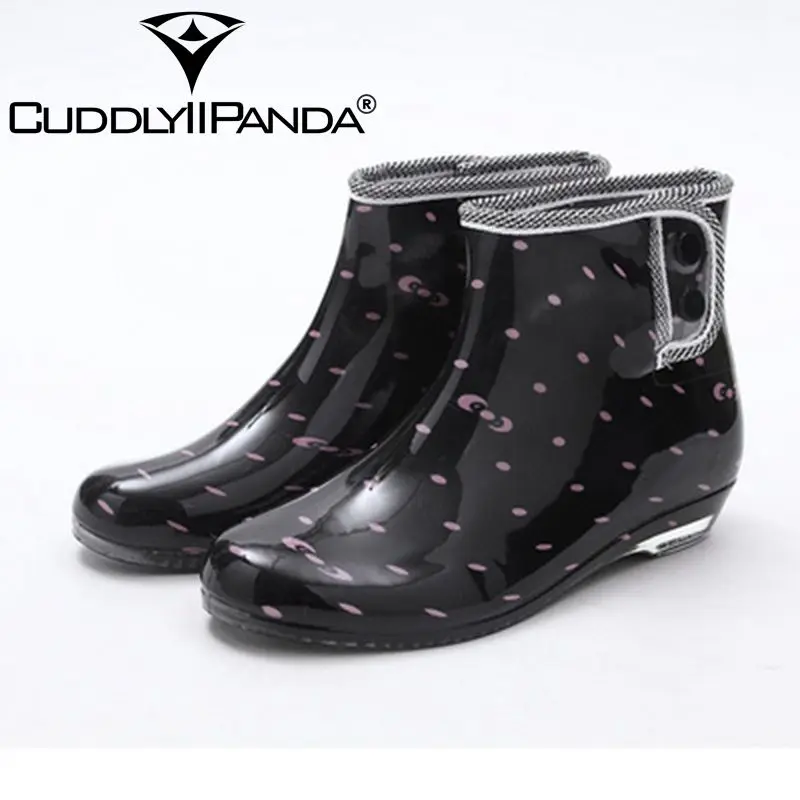 

CUDDLYIIPANDA New Arrival Transparent Rain Boots Women Waterproof Short Boots Water Jelly Shoes Botas Feminina Zapatos Mujer