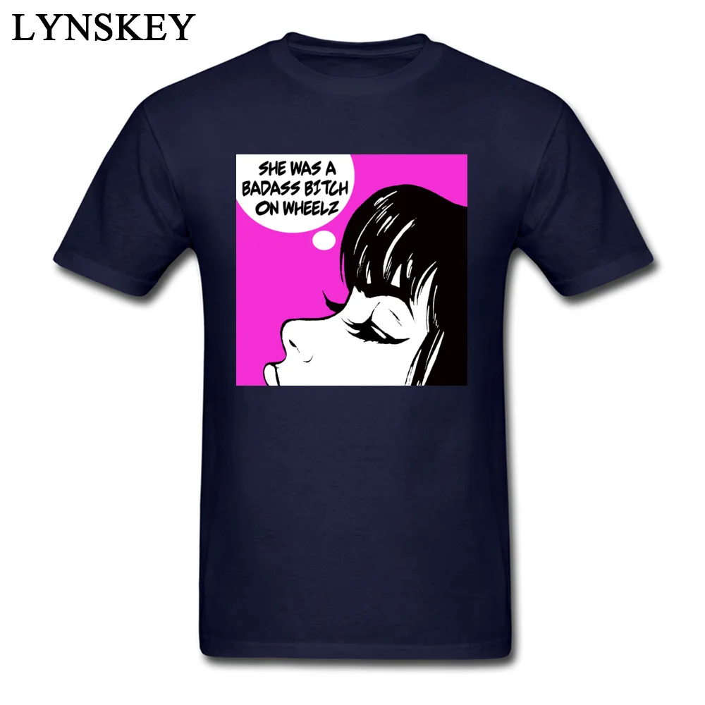 100% Cotton Fabric T Shirt for Boys Birthday Tops Tees Graphic Summer/Autumn Casual Retro Badass Pop Art Girl O Neck Sweatshirts Retro Badass Pop Art Girl navy