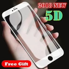 2018 New 5D Full Cover Tempered Glass For iPhone X 6 6S 7 Plus Full Screen Protector Protective Film For iPhone X 8 Plus Glass
