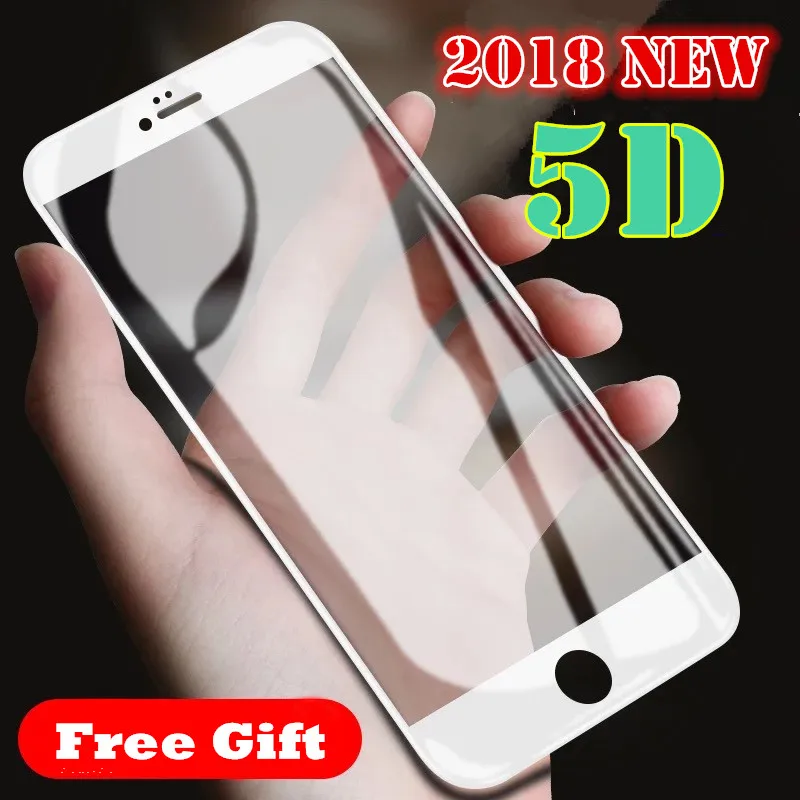Kopen 2018 Nieuwe 5D Volledige Cover Gehard Glas Voor iPhone X 6 6 s 7 Plus Full Screen Protector Beschermende Film voor iPhone XS Max XR Glas