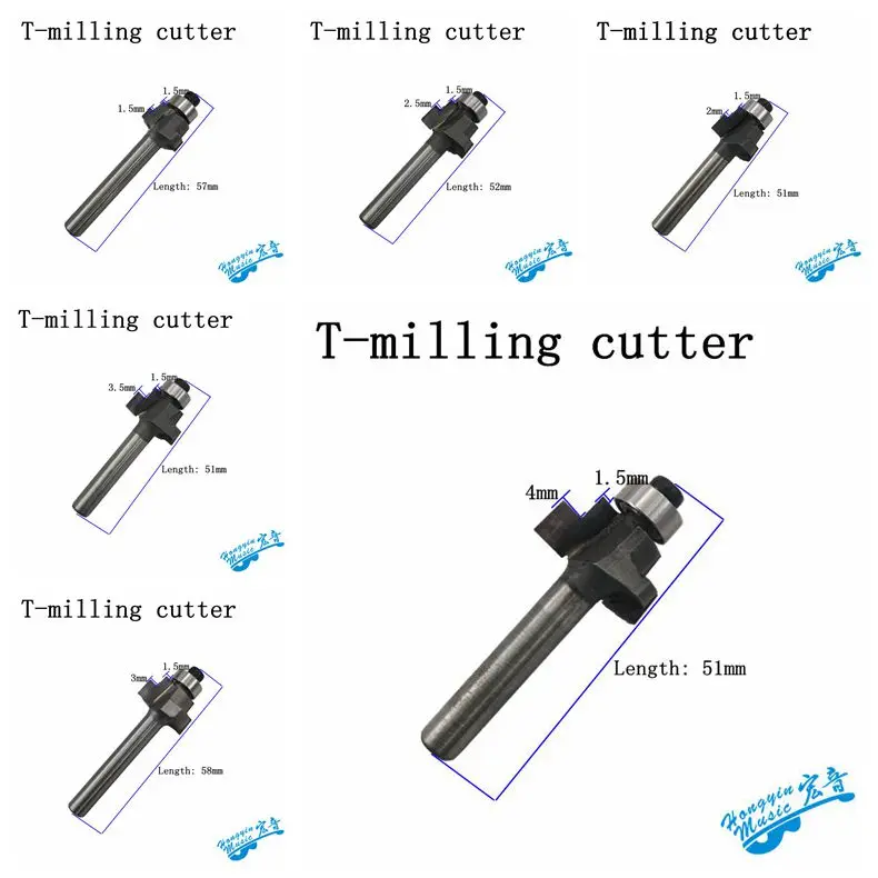 

Guitar edging inlay slot tool T-knife Guitar making tool trimming machine 635 chuck with