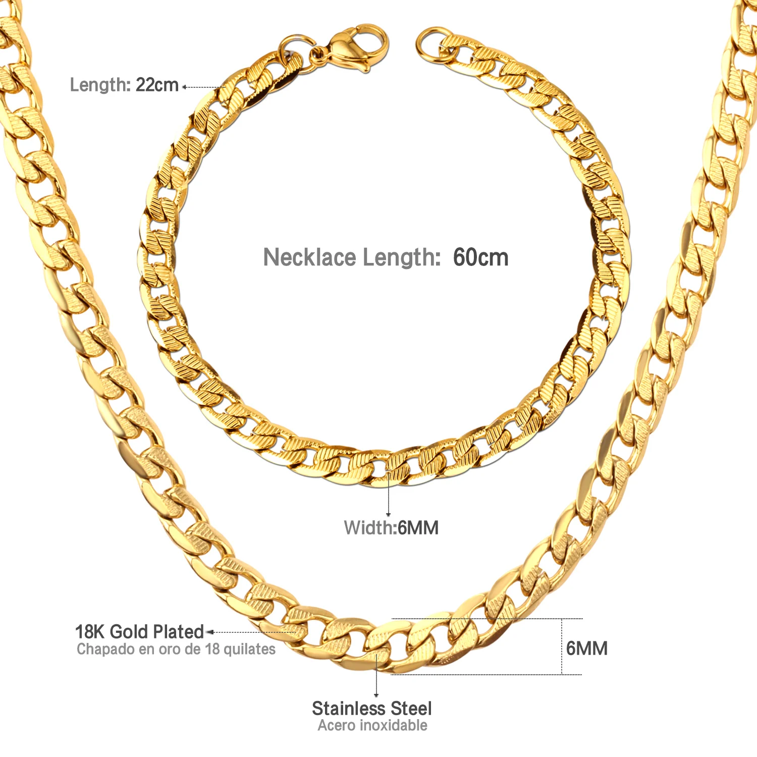 Роскошный модный браслет ожерелье комплект ювелирных изделий для мужчин золотой цвет цепочка ожерелье браслет Африканский Дубай ювелирные наборы - Окраска металла: 8