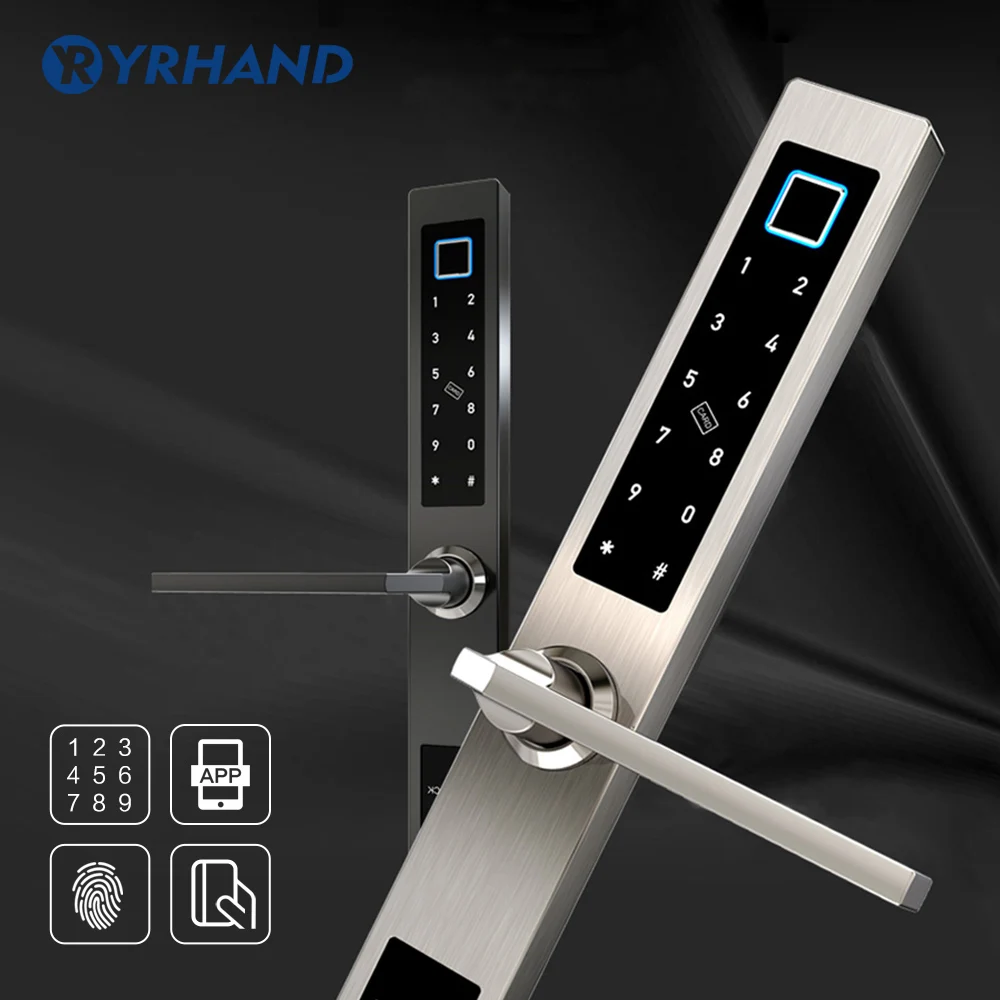 Водонепроницаемый Европейский стиль Bluetooth доступ к отпечаткам пальцев электронный умный дверной замок для алюминиевой стеклянной двери