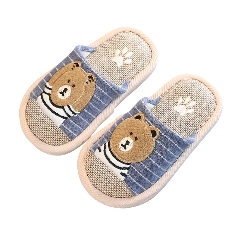 

Children's slippers Cotton lin Cartoon Soft Home Indoor Baby Cotton Slippers Baby Boys Girls Shoes Warm Home Slippers