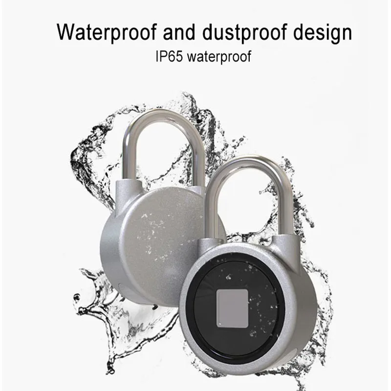 

Fingerprint Recognition Bluetooth Lock APP Control Anti Theft Padlock for Gate Luggage Bicycle MAL999
