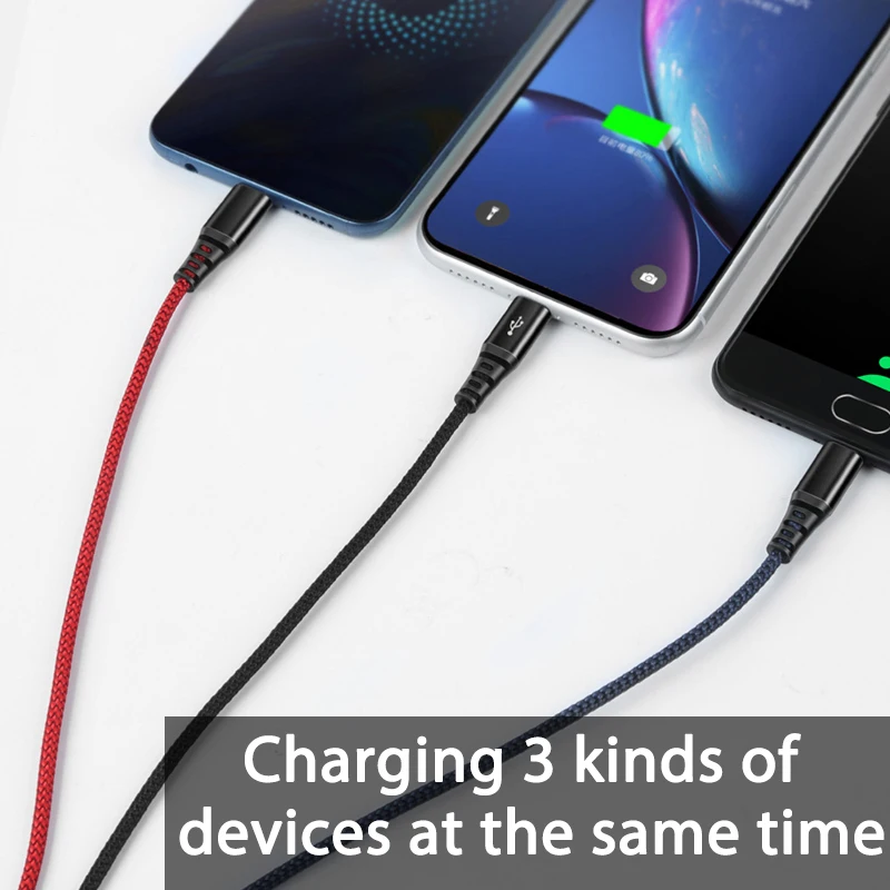 Mcdodo 3 في 1 كابل يو اس بي 3A للهاتف المحمول المصغّر usb نوع C كابل الشاحن ل فون XR XS ماكس X هواوي سريع بيانات كابل شحن