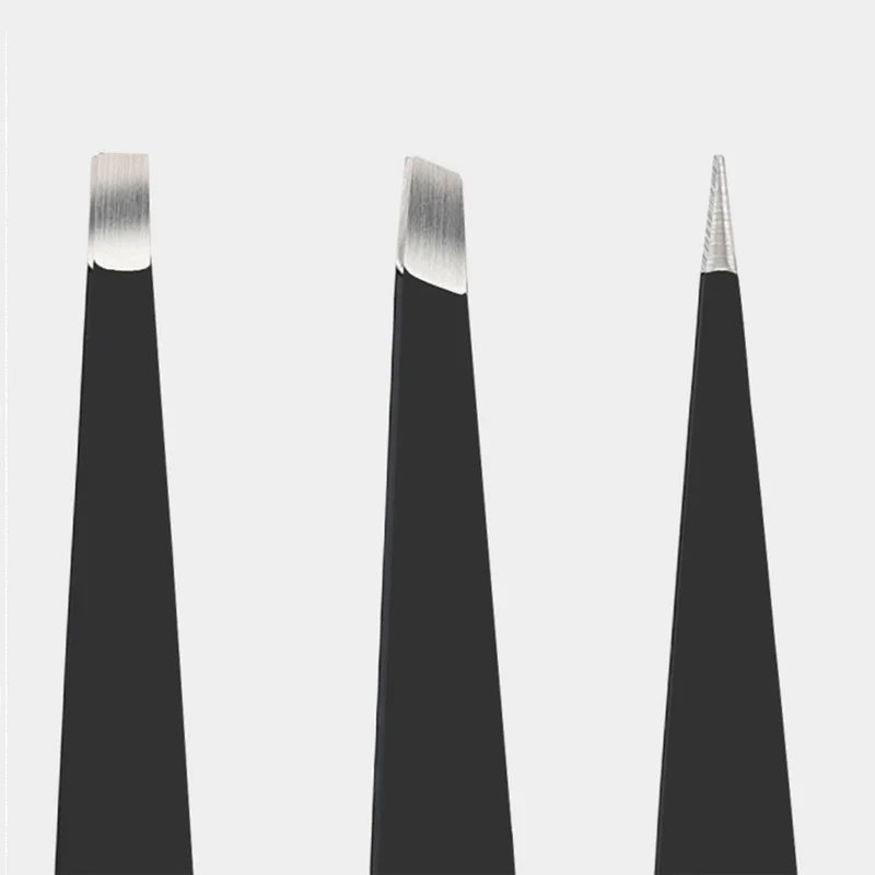 3 шт./компл. бровей нержавеющая сталь tweezers точечный наконечник/Наклонный наконечник/плоский наконечник снятие макияжа Набор инструментов с сумкой чехол профессиональный