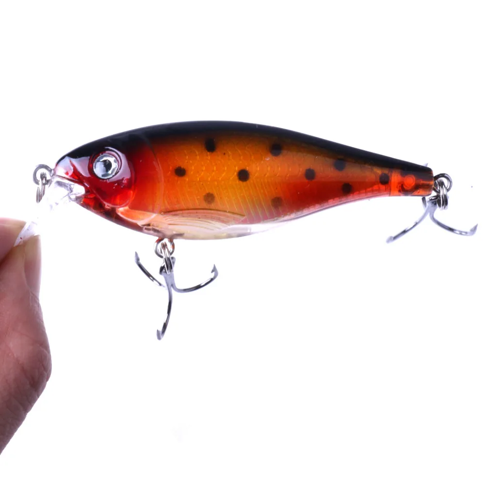 

1pc Laser Minnow Fishing Lure 75MM 12.6G Pesca Hooks fish Wobblers Tackle Crankbait Artificial Japan Hard Bait Swimbait