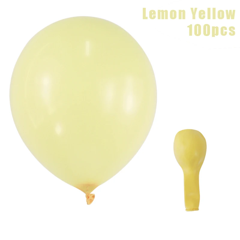 100 шт воздушные шары в виде Макарон конфетного цвета globos свадебный фон для детей день рождения Декор день рождения шары из латекса для детского шоу - Цвет: 100pcs lemon yellow