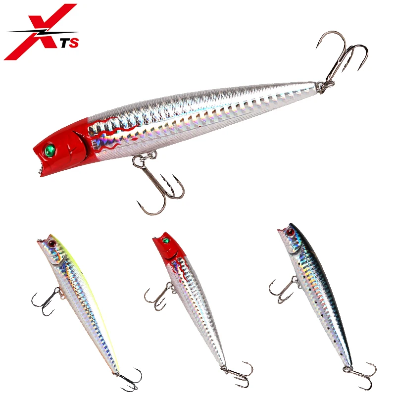

XTS 1PCS Fishing Lure Popper Bait with Barbed Hook Fishing Tackle 7cm 7.2g Lifelike 3D Eyes Fake Lure Saltwater Popper Baits5337