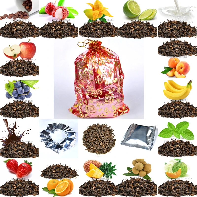 Gifts bag+16 kinds Flavor Puerh Tea Peach/Grape/Mi...