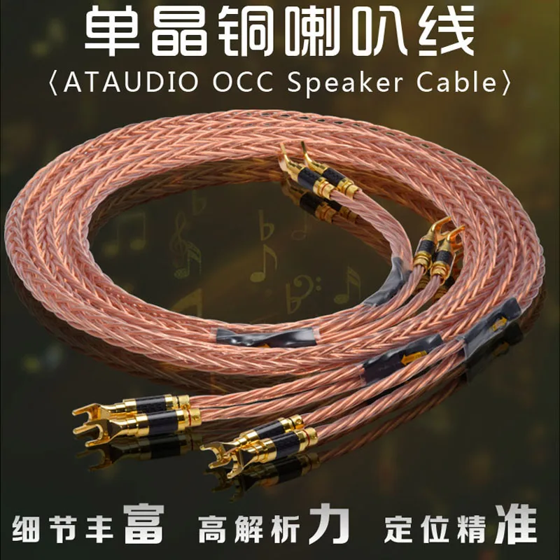 Динамик ATAUDIO Hifi 7N OCC высококачественный кабель динамика с позолоченным банановым