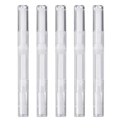 5 упаковок 3 мл прозрачные поворотные ручки пустое масло для ногтей карандаш со щеточкой кончик Косметическая туба для губной помады