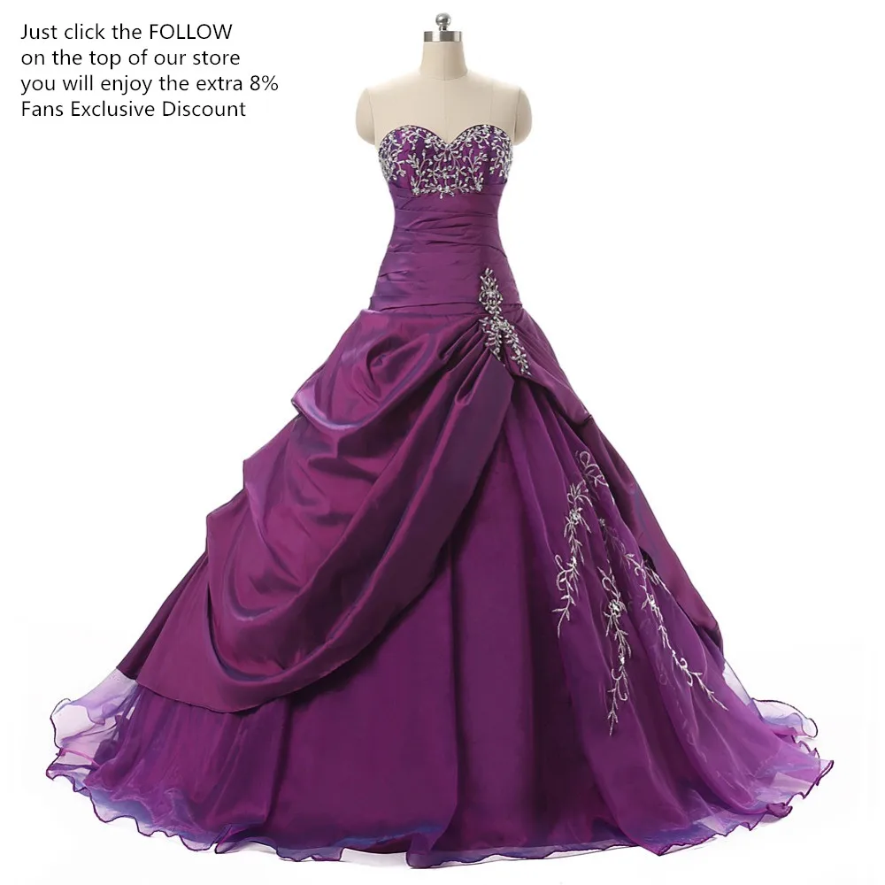 Ruthshen фиолетовые дешевые платья для Quinceanera 2019 с вышивкой из бисера оборками