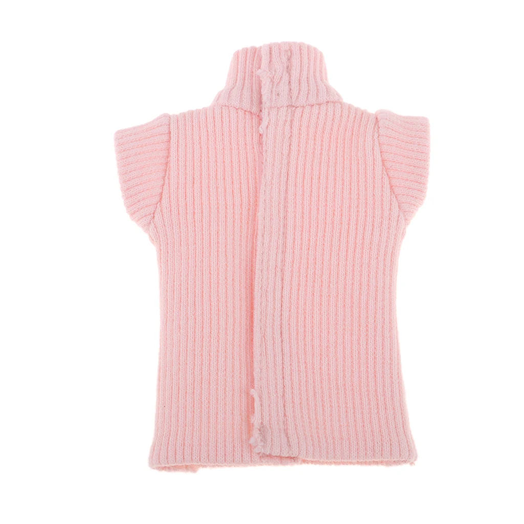  knitting wool material Handmade Doll Sweater Vest 11inch Doll Clothes Hand Knit Turtleneck Sweater For girls  Doll Fits 