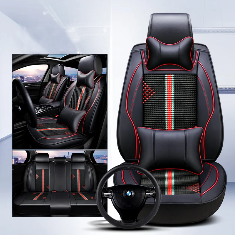 

KKYSYELVA Leather car seat covers Universal automotive seat cushion cover Interior Accessories car-styling for ford toyota