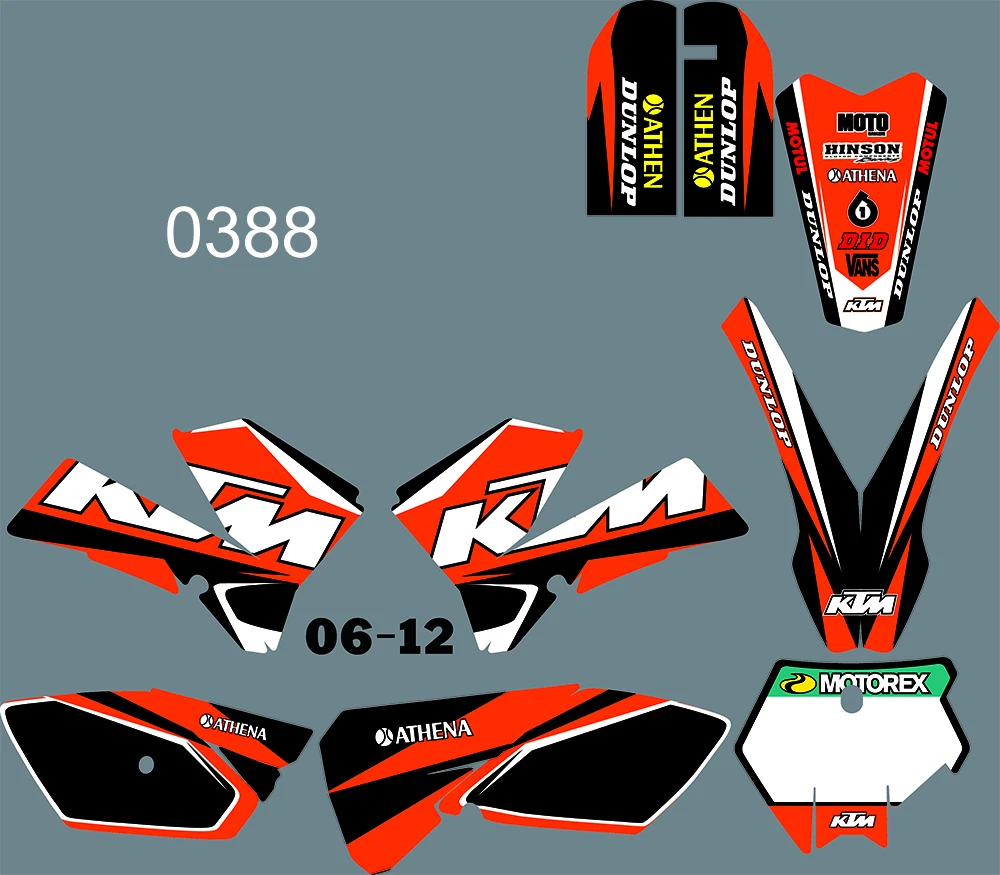 6 видов стилей команда графика фоны наклейки для KTM SX 85 2006 2007 2008 2009 2010 2011 2012