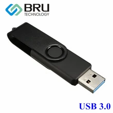 BRU USB3.0 флэш-накопитель 8GB16GB32GB64GB Hign скоростной флеш-накопитель поворотный металлический зажим OEM подарок пользовательский диск лазерная гравировка изображение печать логотип
